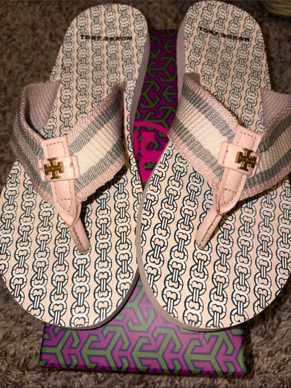 Tory Burch Coastal Pink Flip Flops - Picture 2 of 4